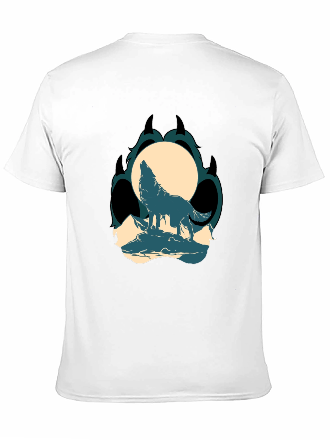Wolf Howling at Moon Graphic Tee - Black