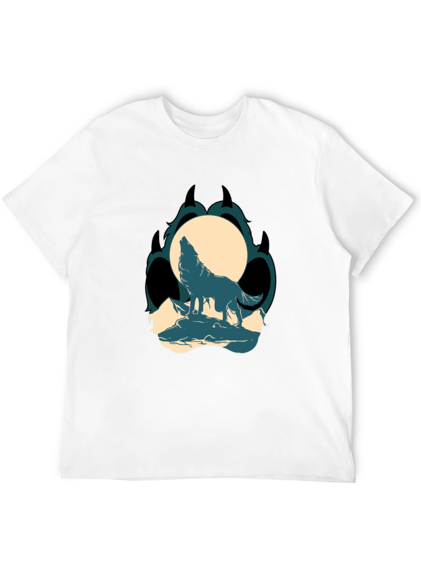 Wolf Howling at Moon Graphic Tee - Black