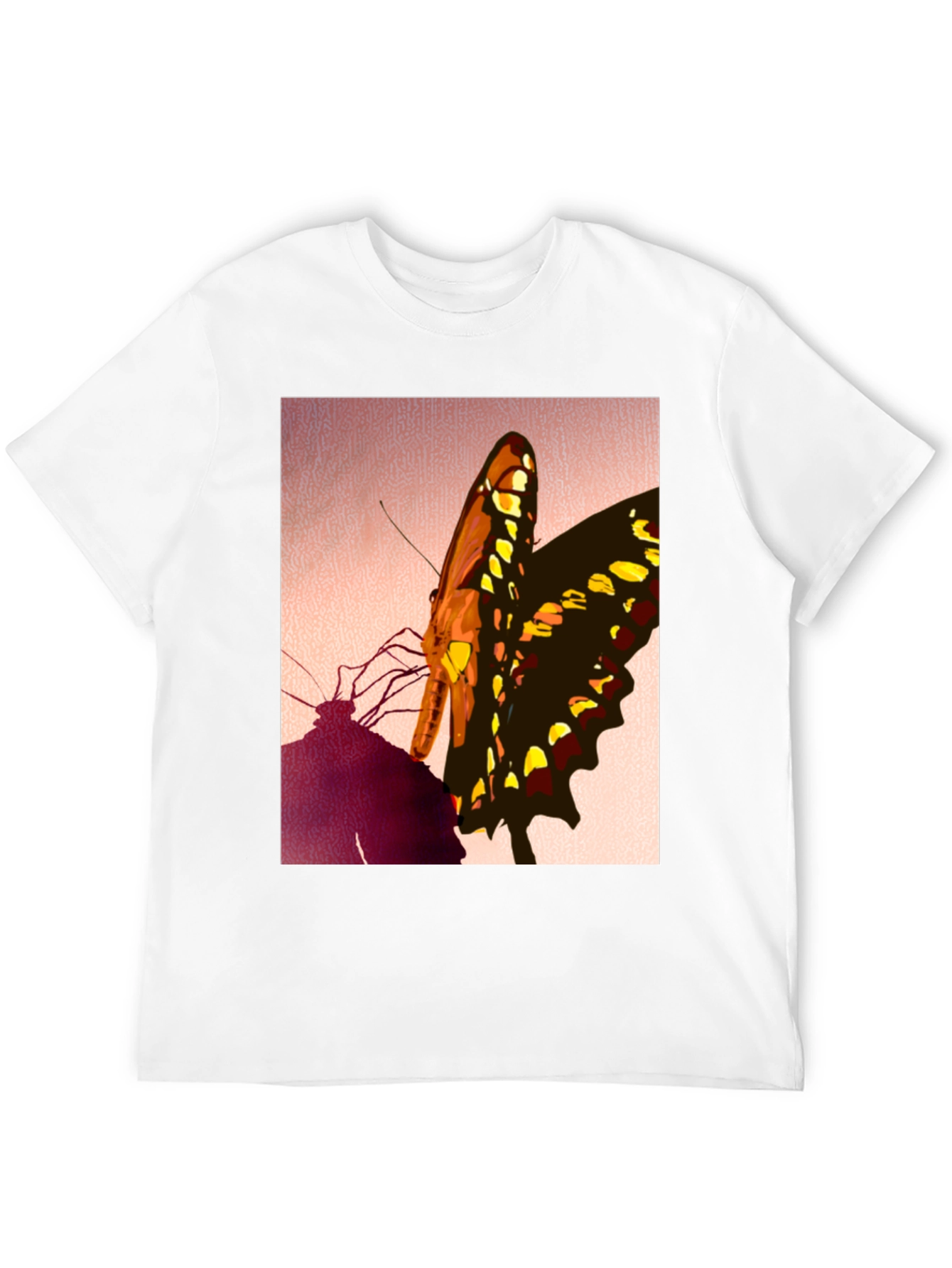 Butterfly Graphic Tee - Stylish Mens Black T-Shirt