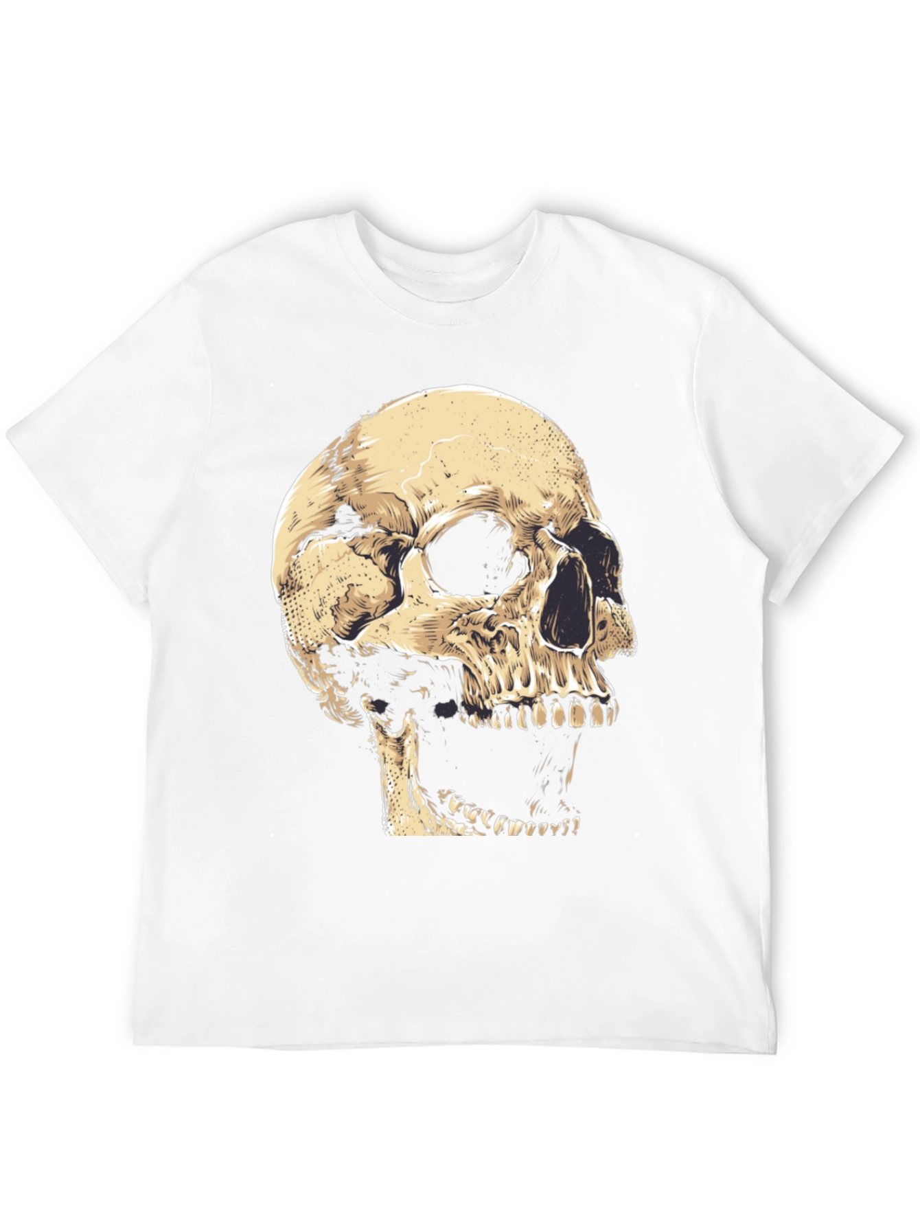 Skull Graphic Tee - Black Cotton T-Shirt