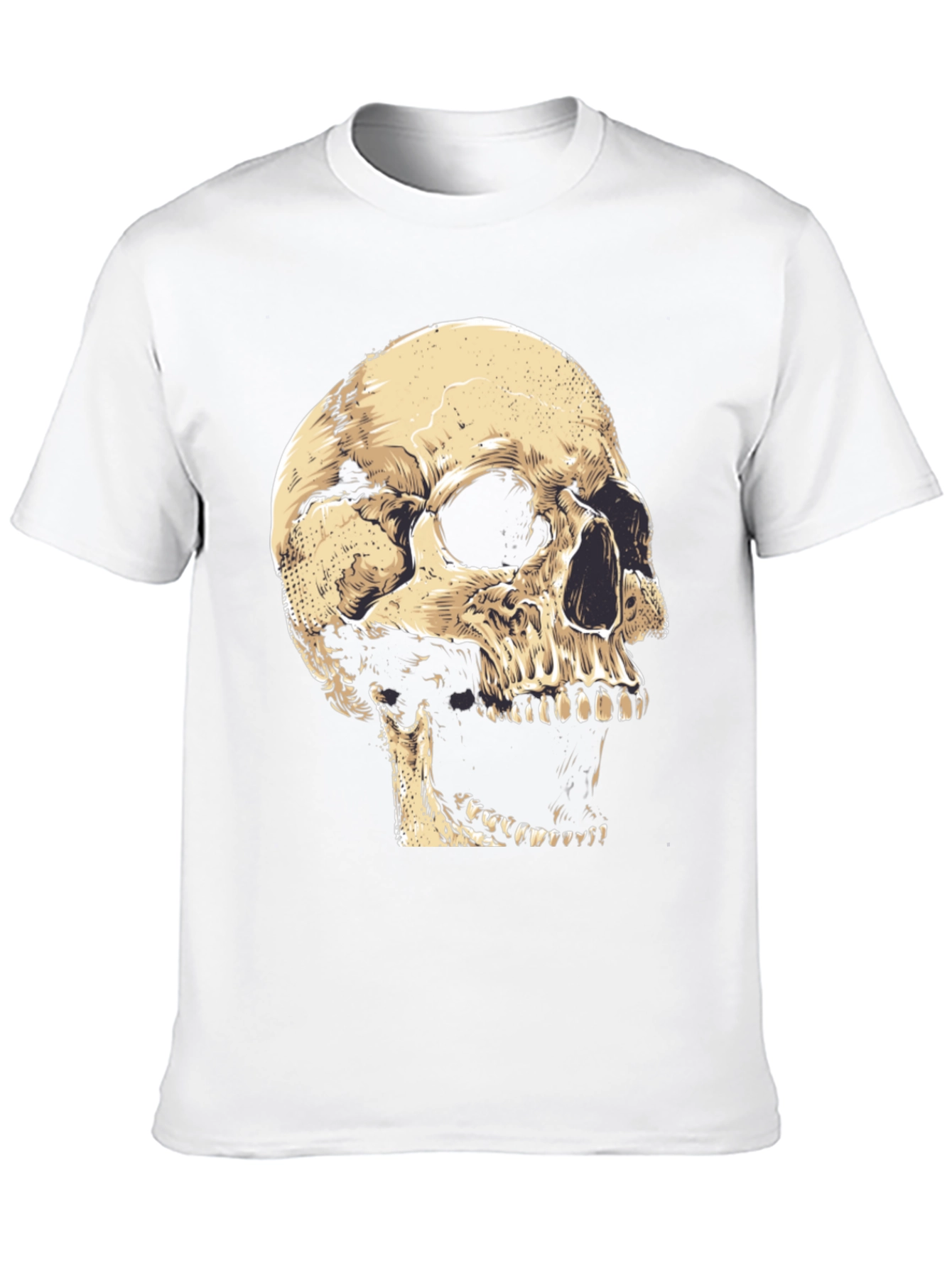 Skull Graphic Tee - Black Cotton T-Shirt