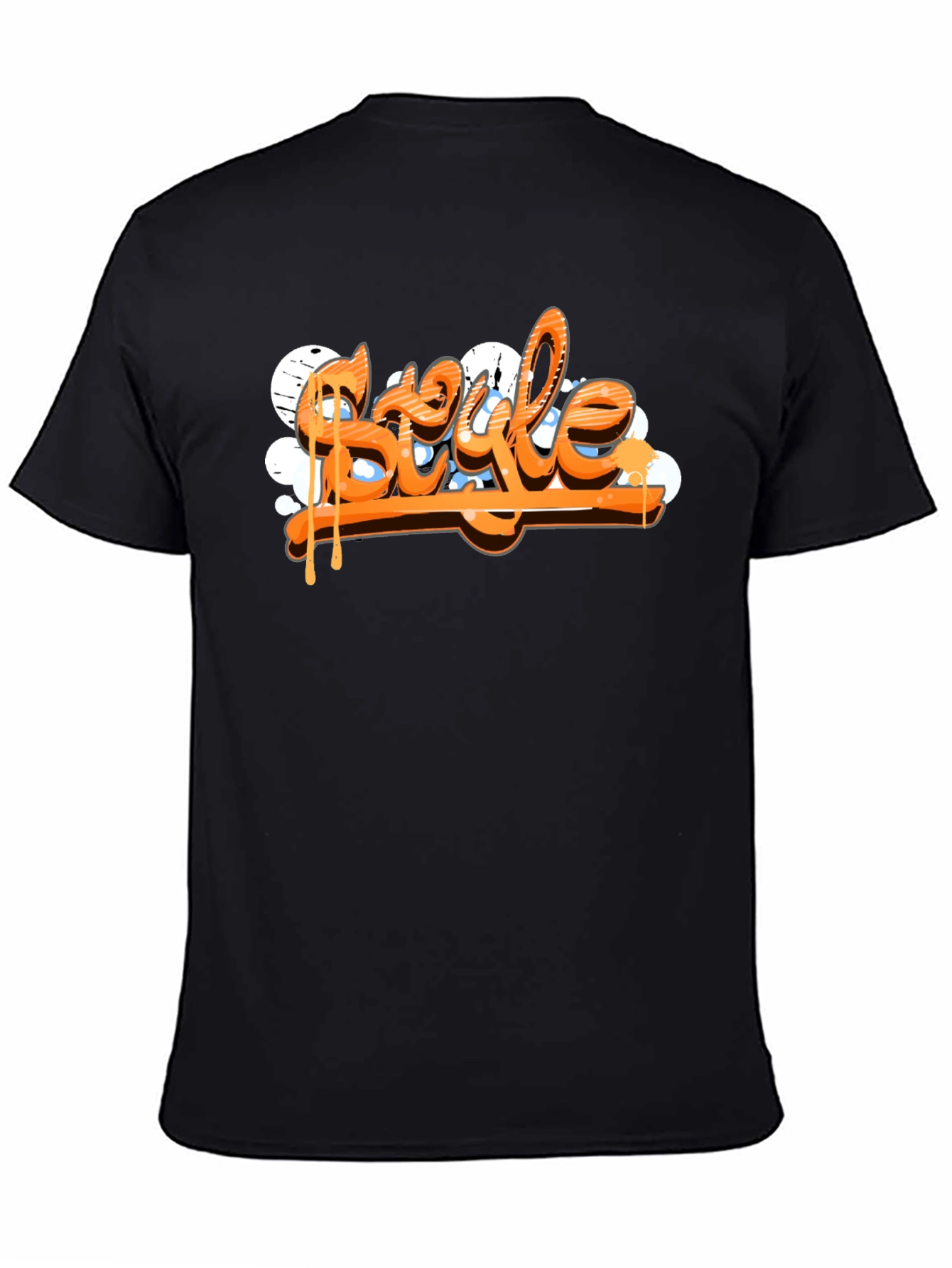 Stylish Black T-Shirt with Graffiti Style Print