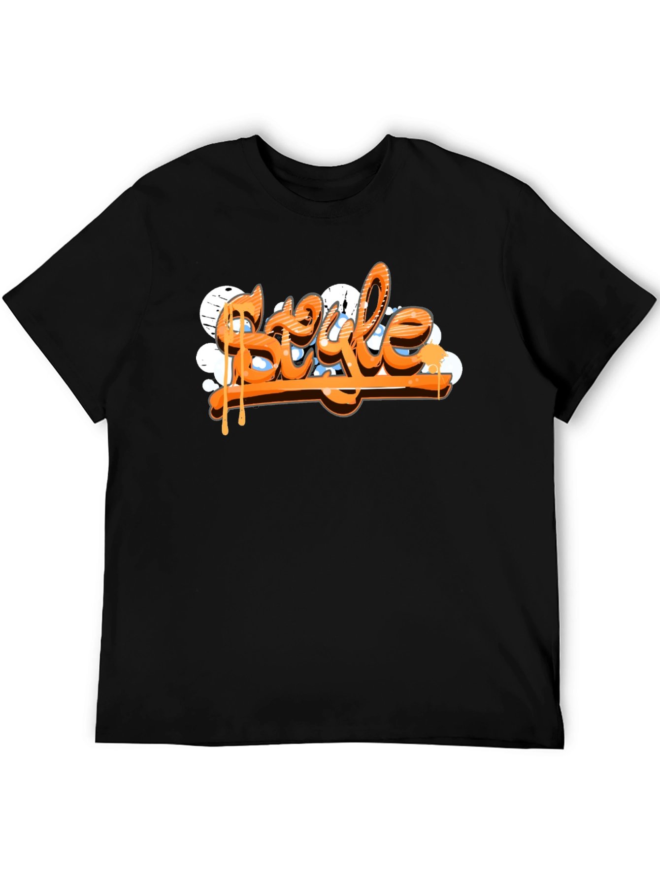 Stylish Black T-Shirt with Graffiti Style Print