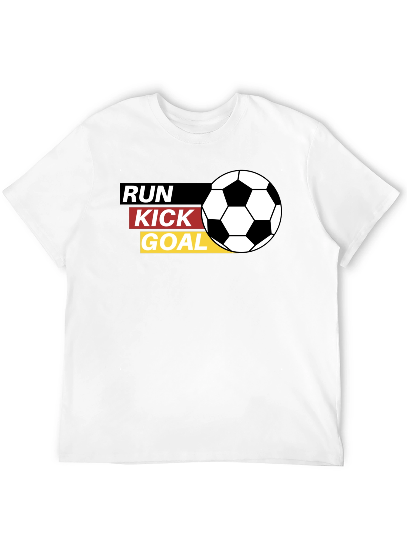 Run Kick Goal Soccer T-Shirt - Black