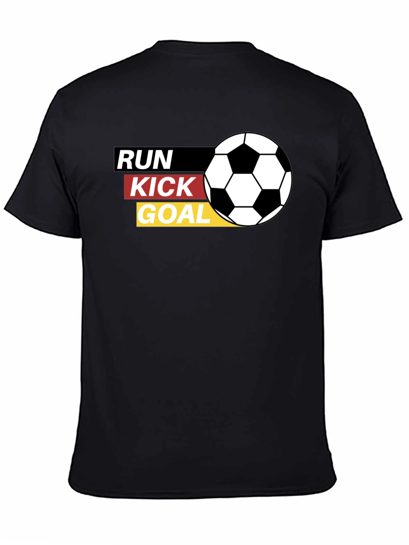 Run Kick Goal Soccer T-Shirt - Black