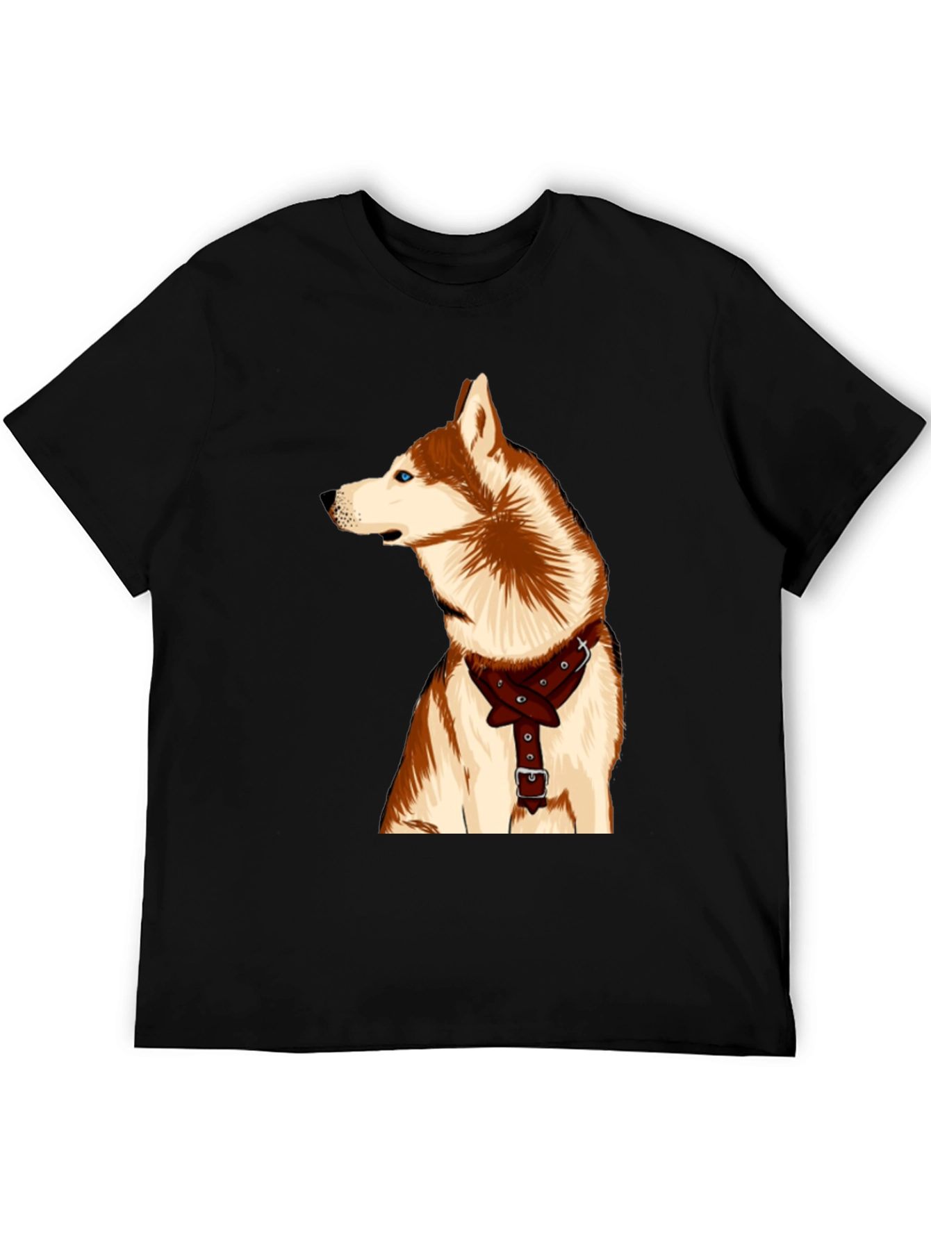 Dog Lover T-Shirt - Husky with Harness Graphic Tee