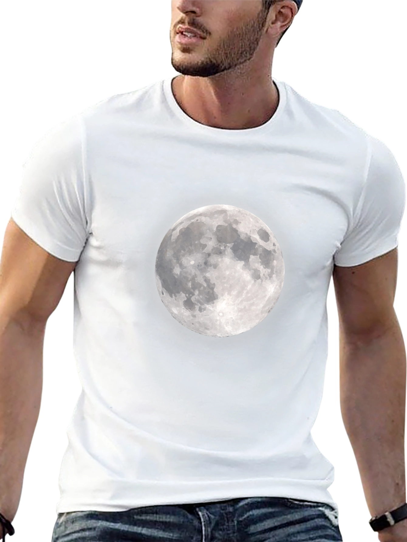 Lunar Black Tee: Moon Graphic T-Shirt