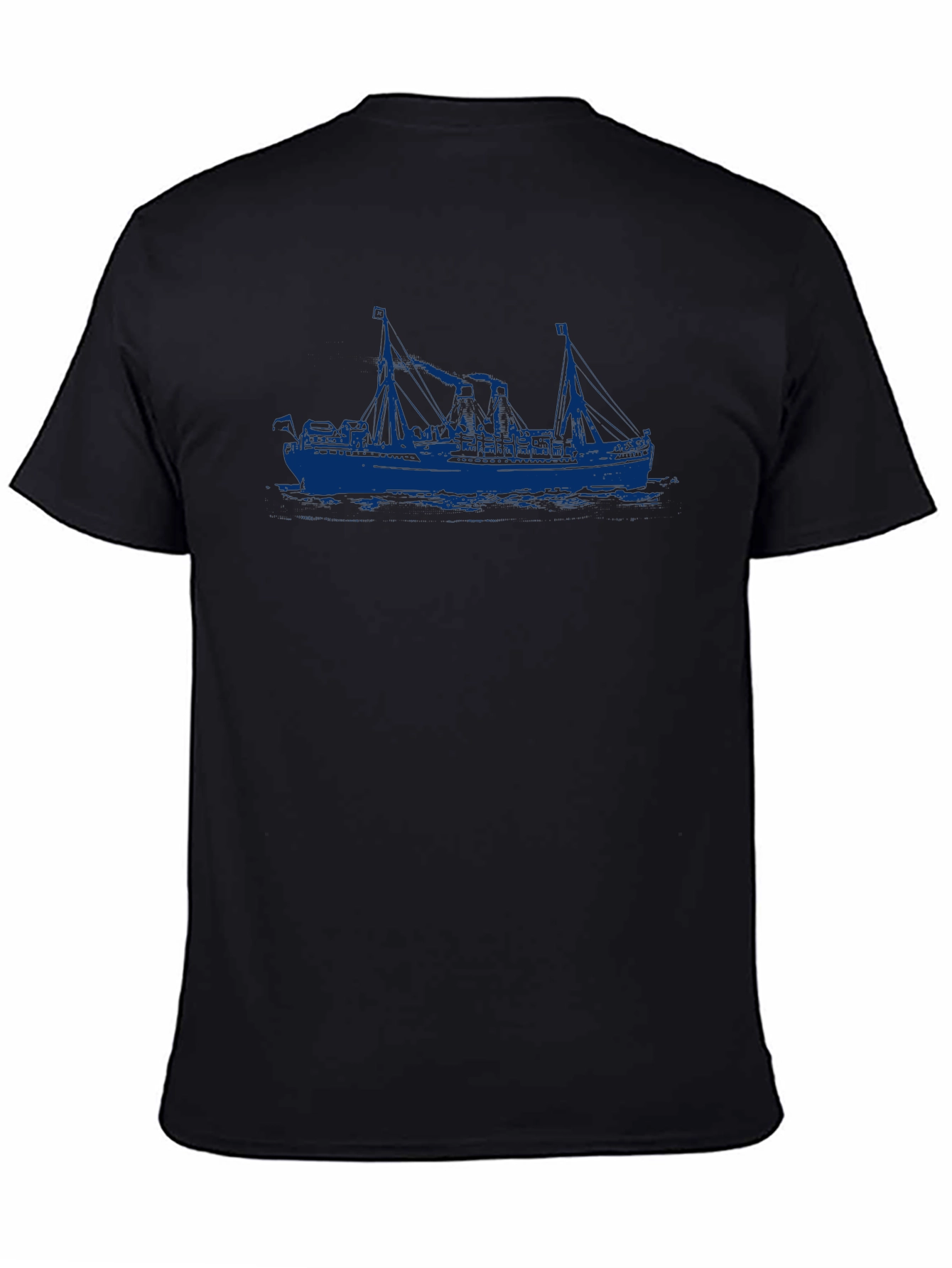 Nautical Ship Graphic Black T-Shirt