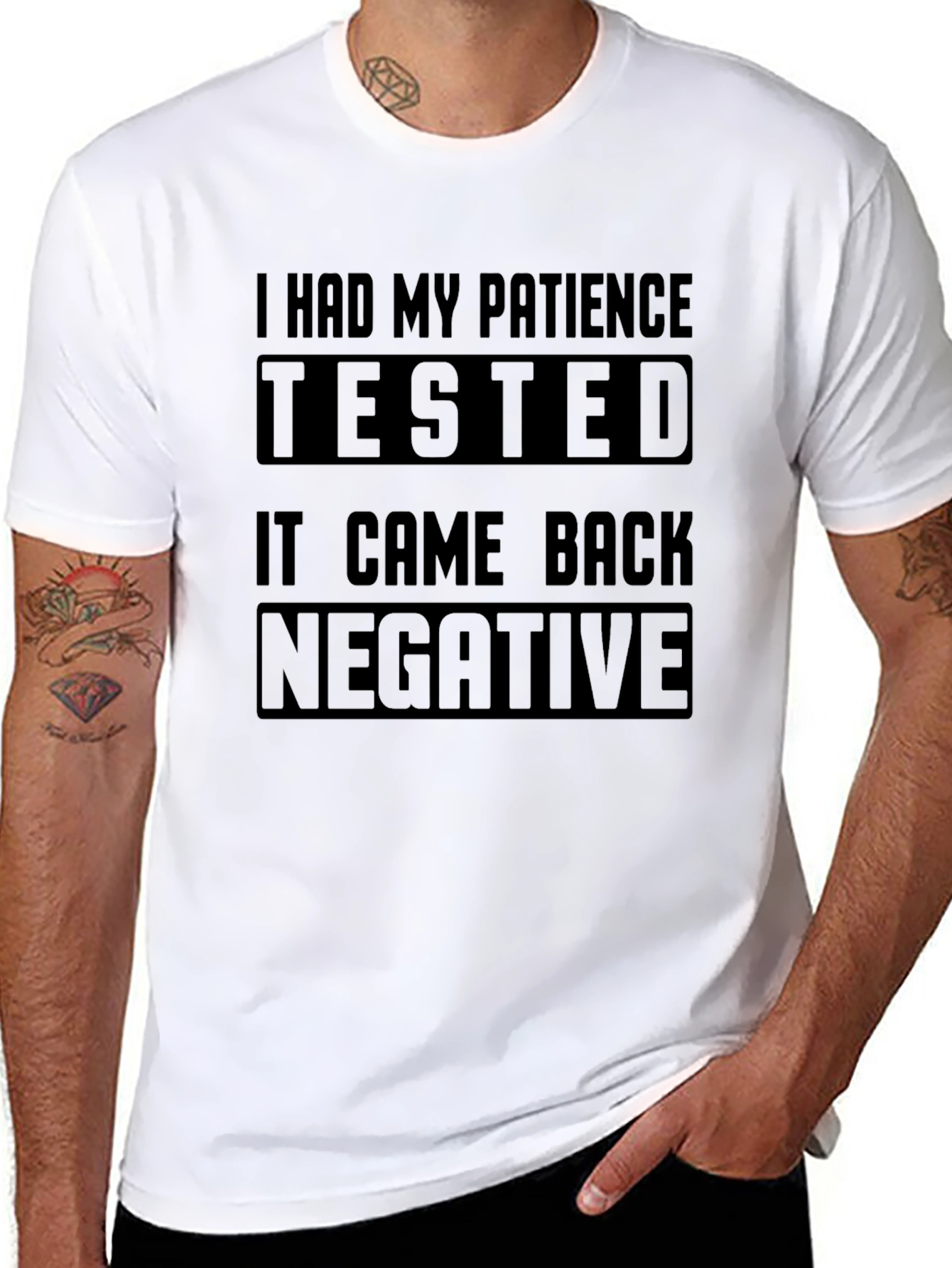 Humorous Patience Tested Black T-Shirt