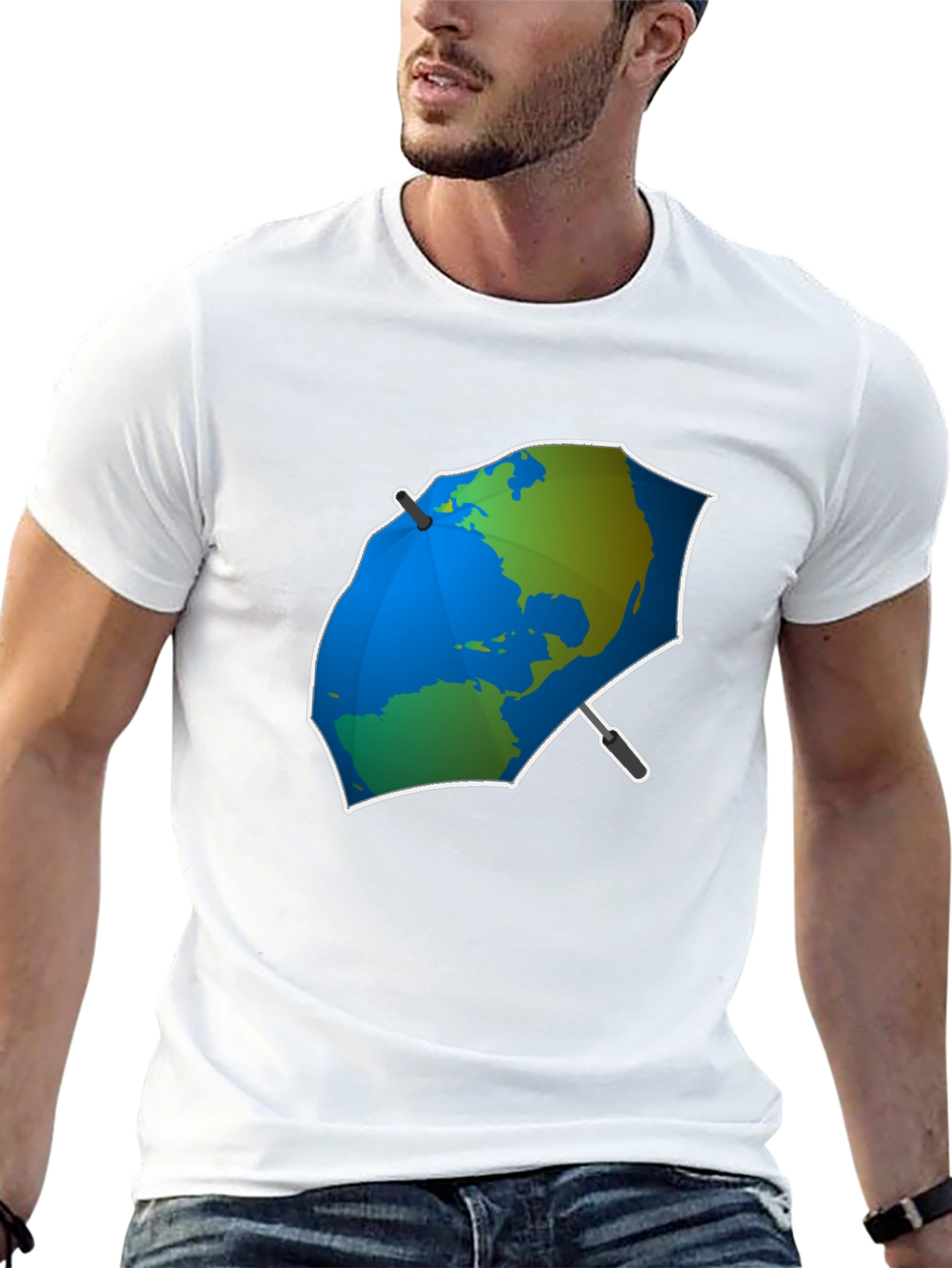 Earth Umbrella Graphic Tee - Protect Our Planet