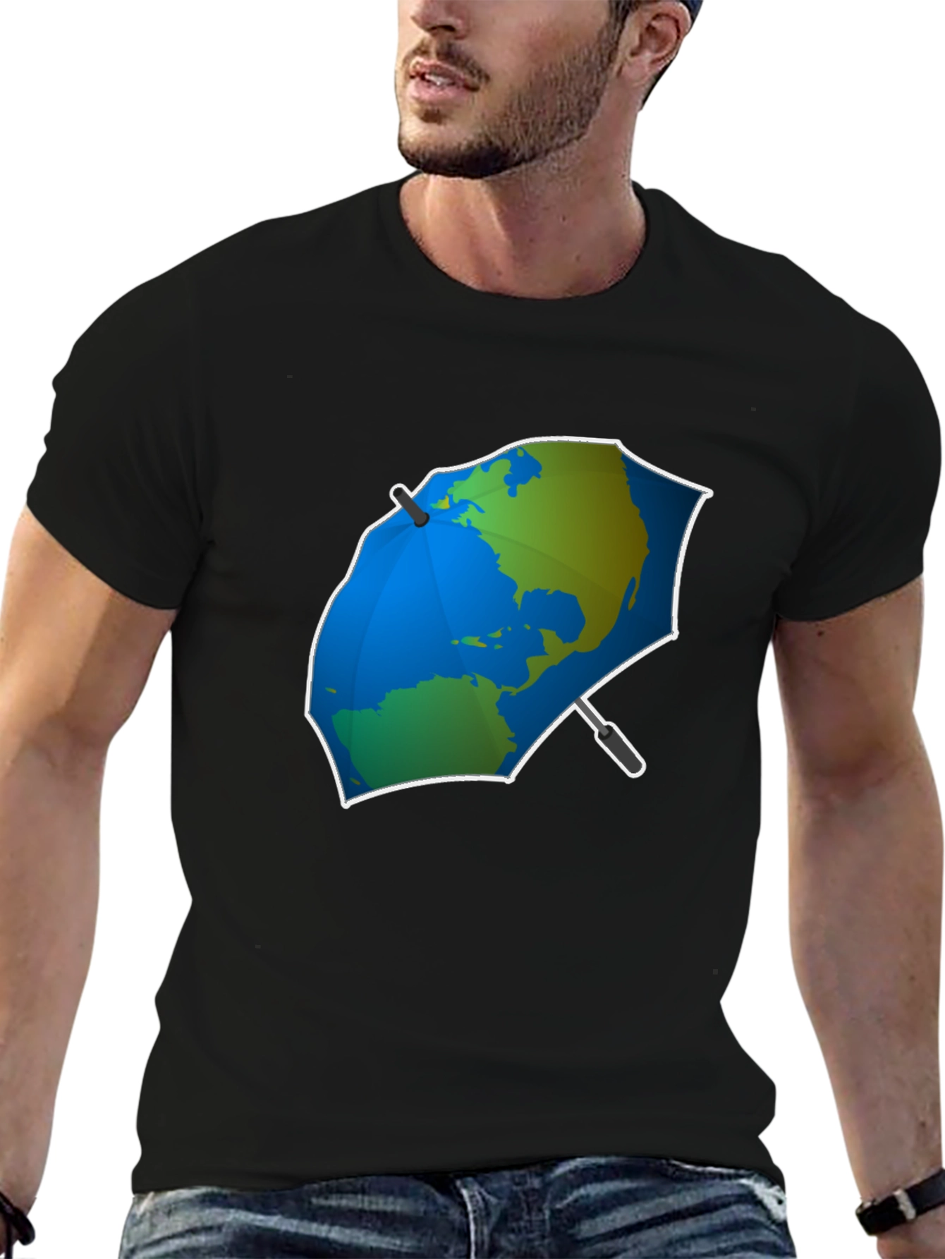 Earth Umbrella Graphic Tee - Protect Our Planet