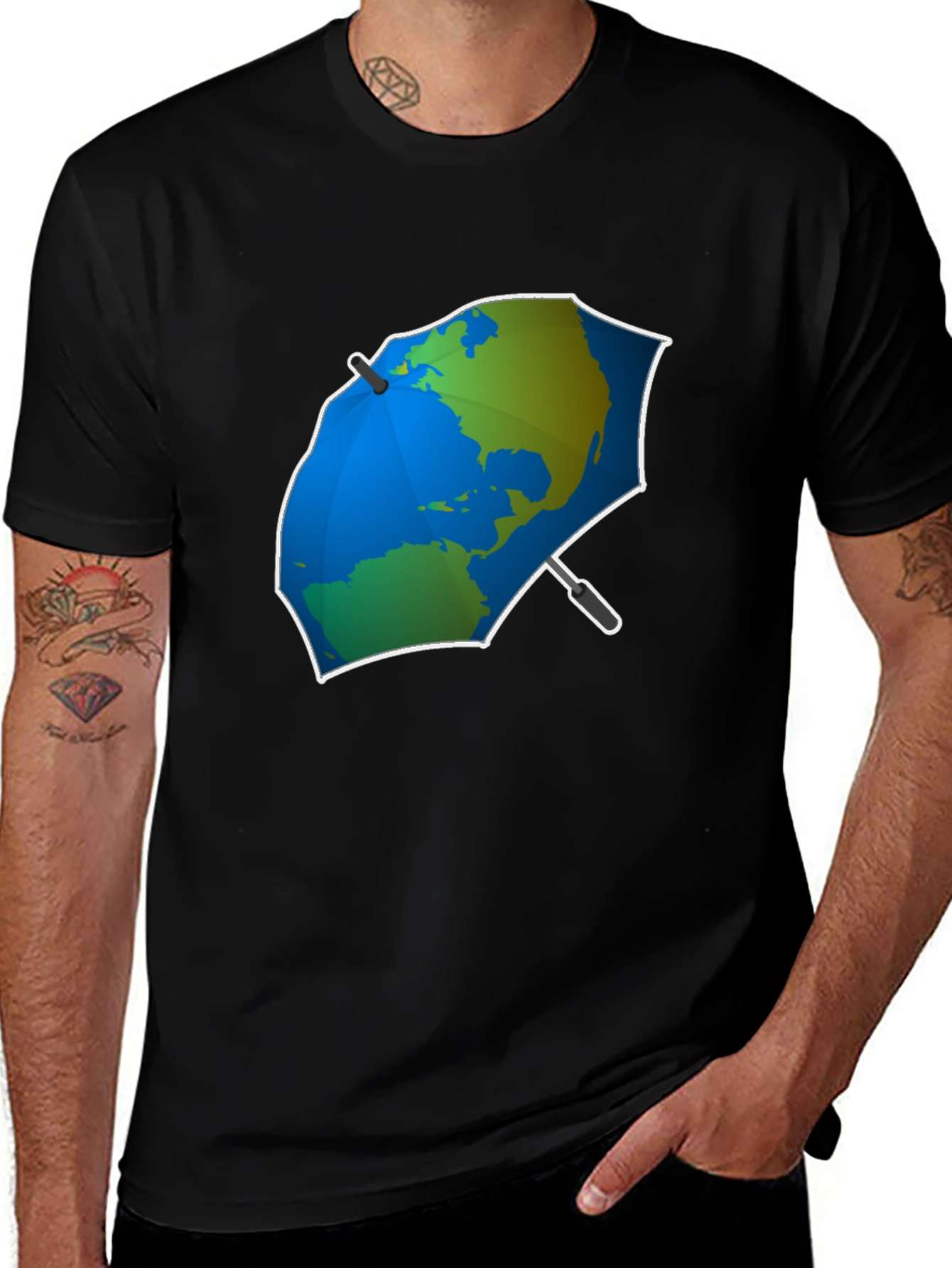 Earth Umbrella Graphic Tee - Protect Our Planet