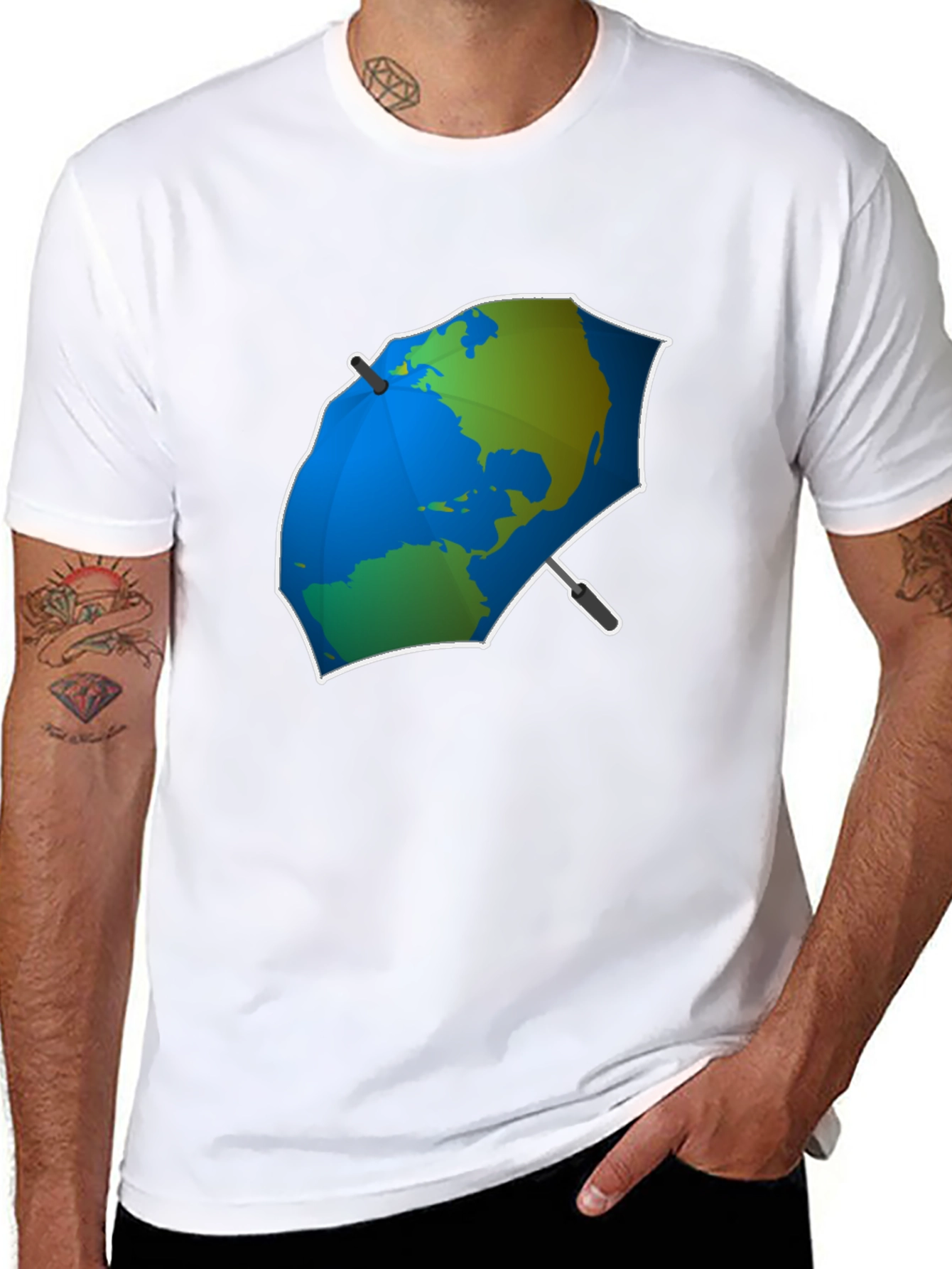 Earth Umbrella Graphic Tee - Protect Our Planet