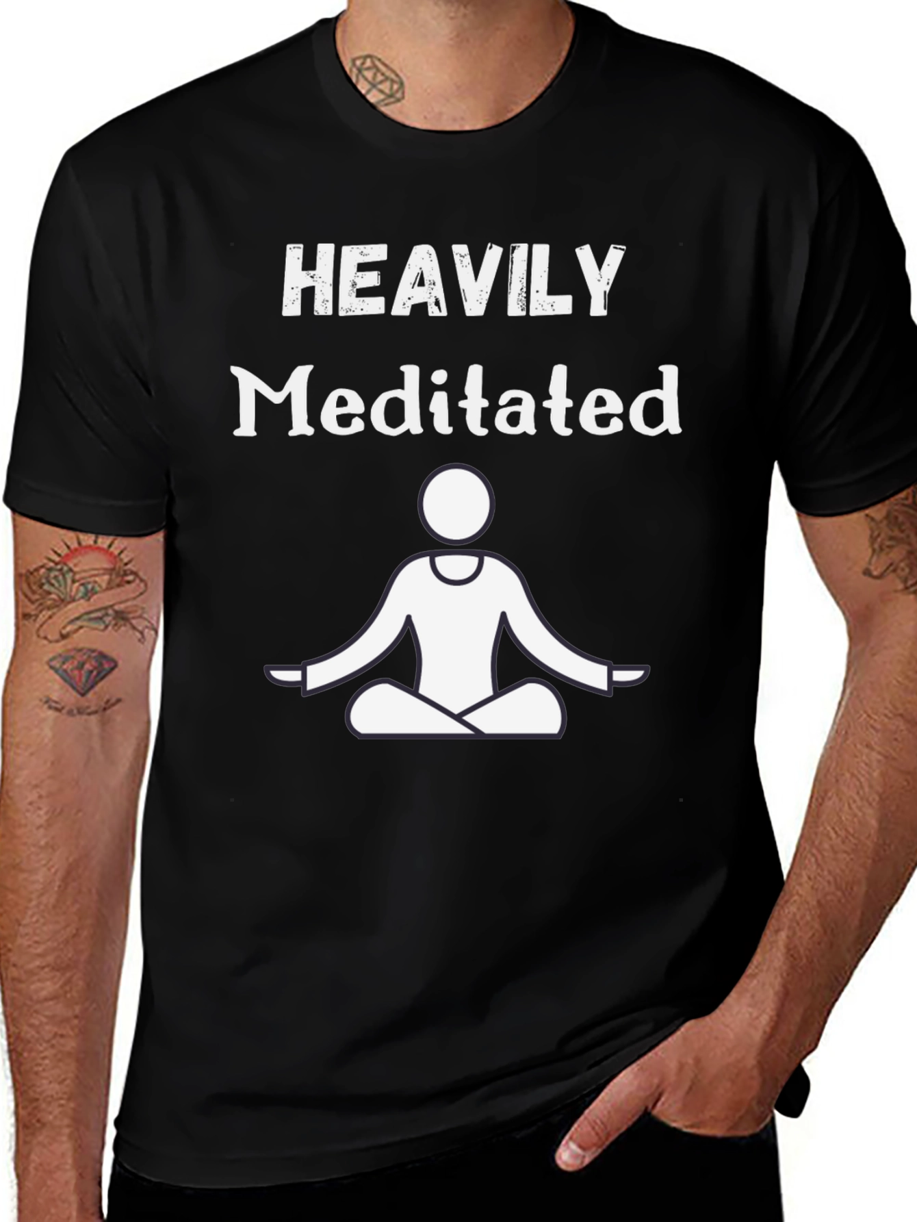 Heavily Meditated Graphic T-Shirt - Black