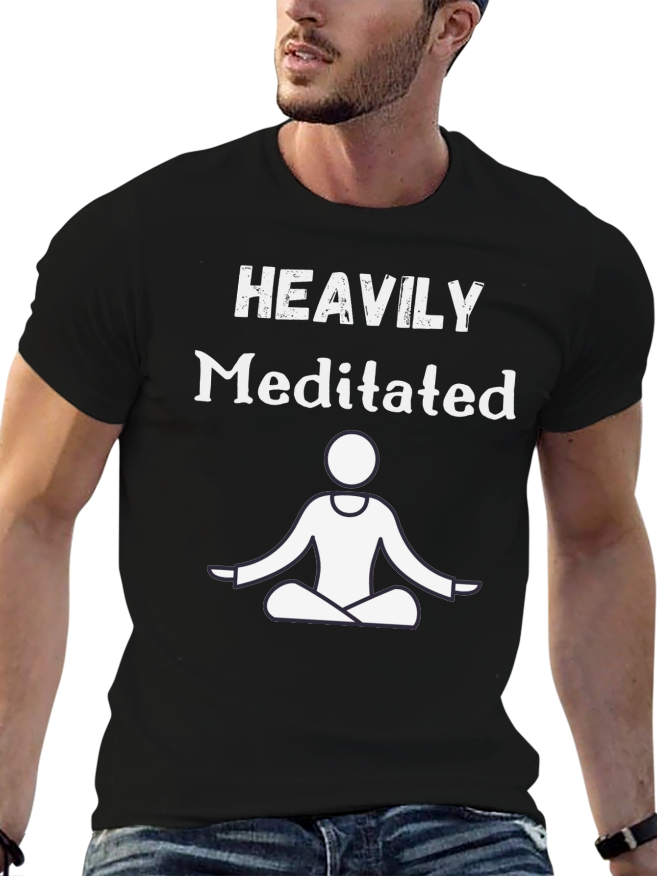 Heavily Meditated Graphic T-Shirt - Black