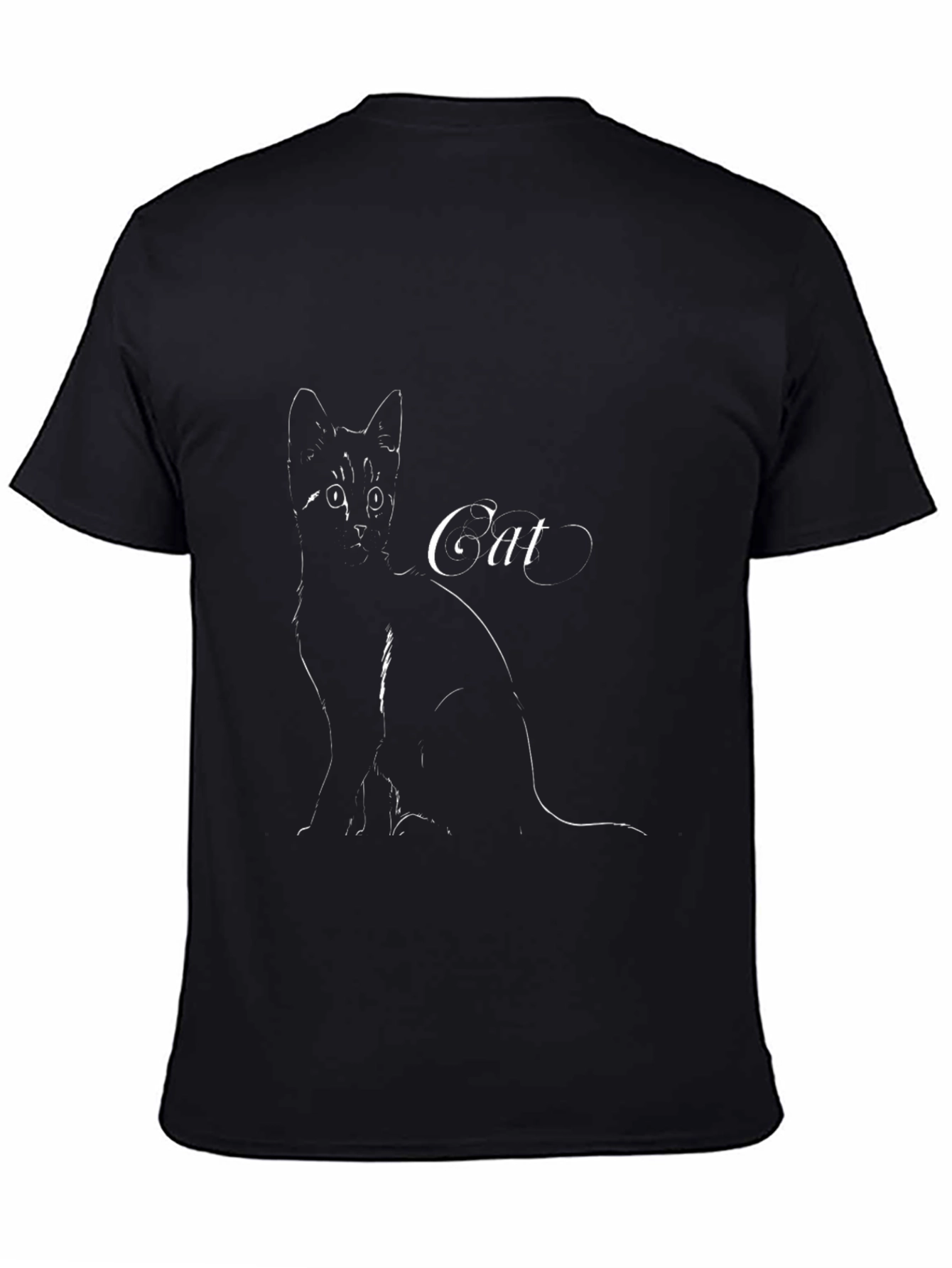 Cat Silhouette Black T-Shirt - Stylish Graphic Tee