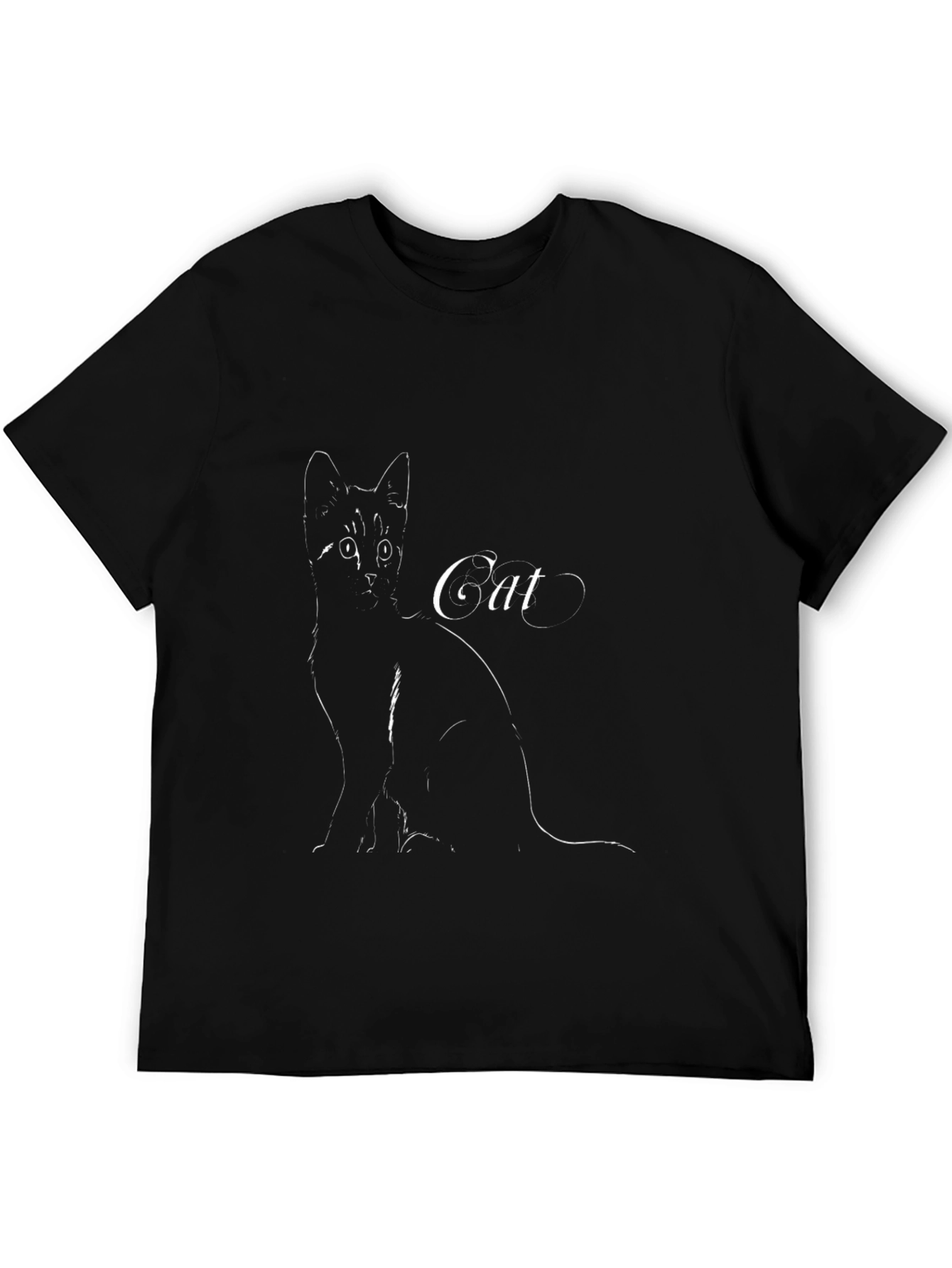 Cat Silhouette Black T-Shirt - Stylish Graphic Tee