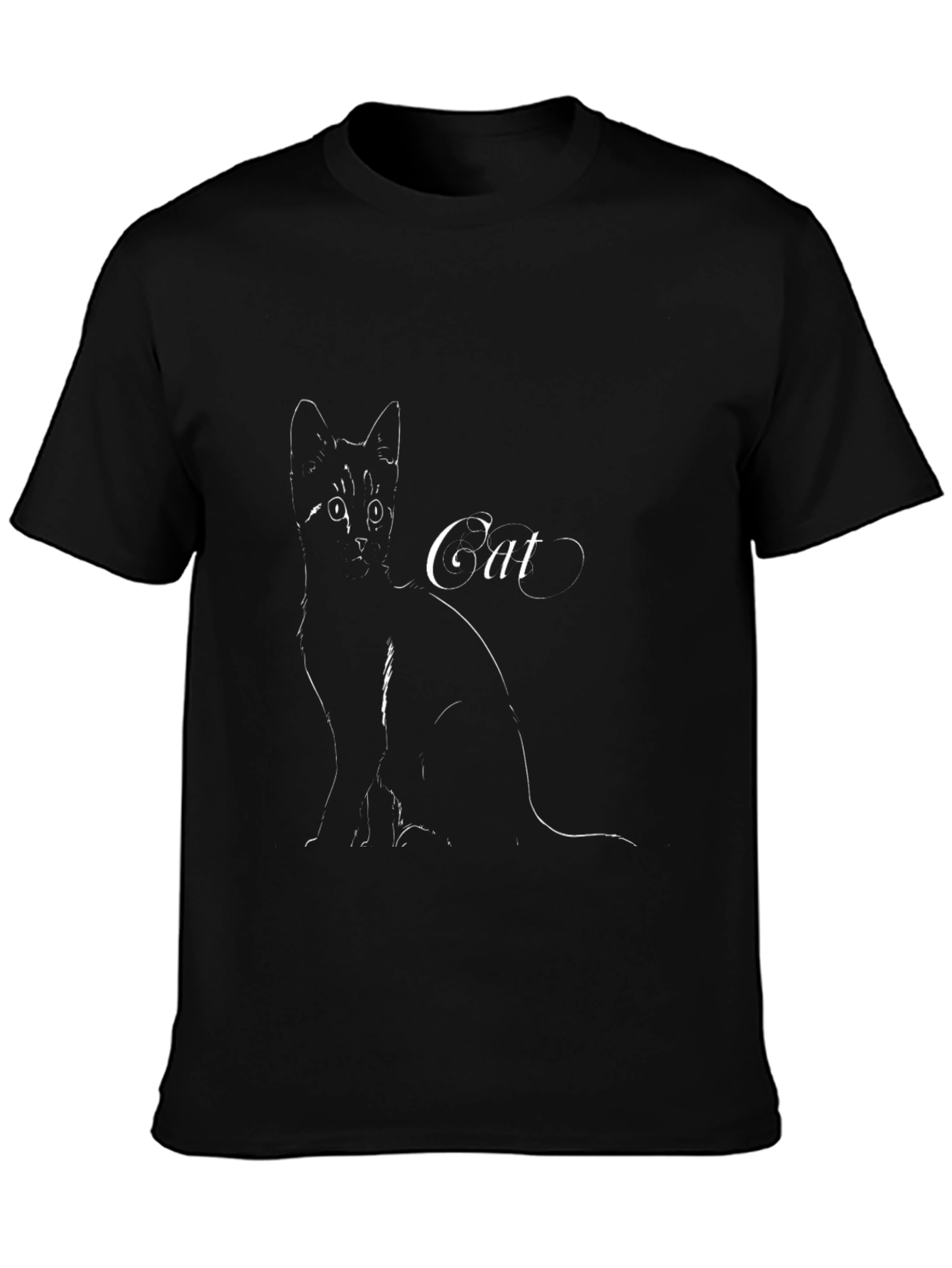 Cat Silhouette Black T-Shirt - Stylish Graphic Tee