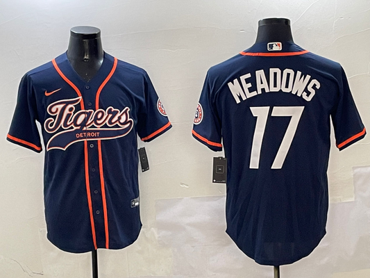 Men's Detroit Tigers Austin Meadows #17 Navy Player Jerseys