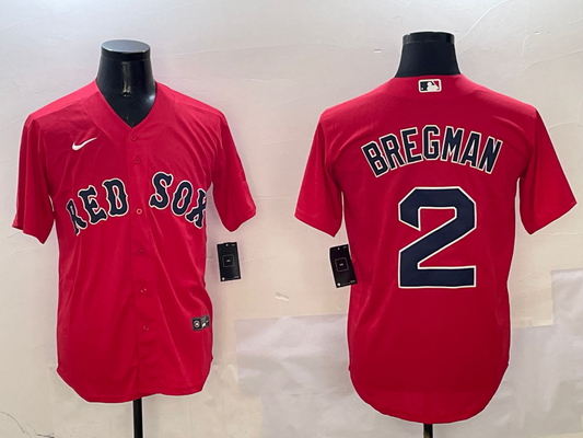 Men's Boston Red Sox Alex Bregman #2 Red Replica Player Jerseys