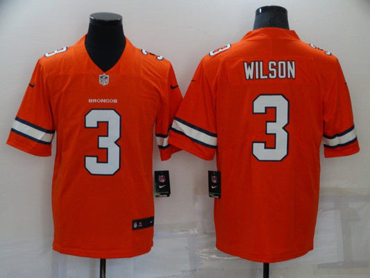 Men's Denver Broncos Russell Wilson #3 Orange Game Player Jerseys