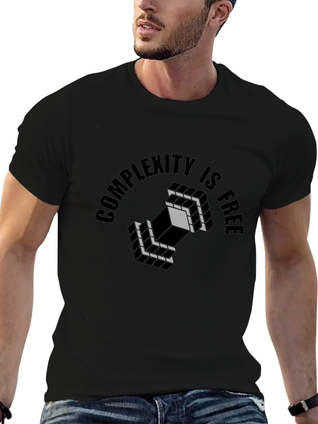 Complexity Is Free Graphic T-Shirt - Black