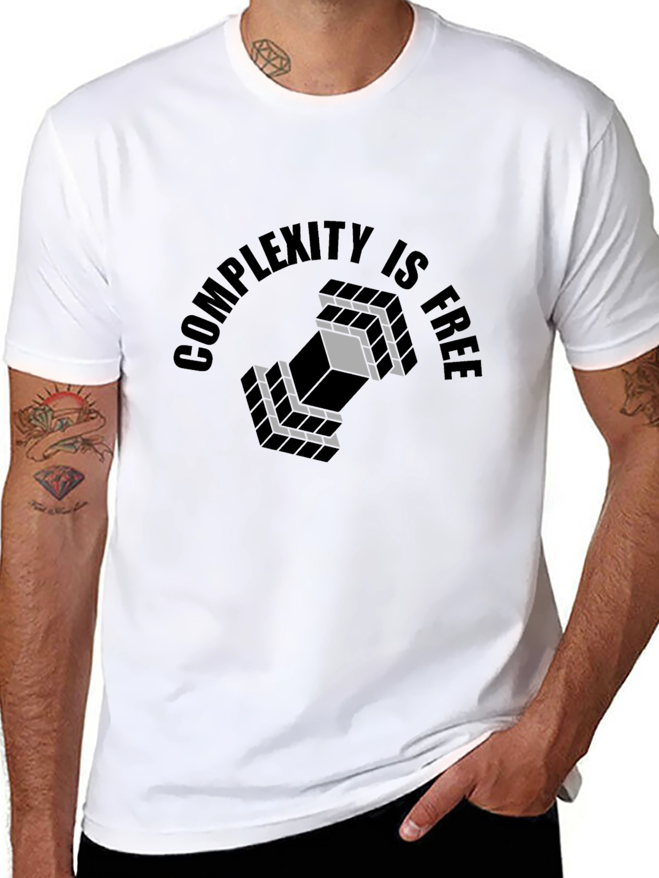 Complexity Is Free Graphic T-Shirt - Black