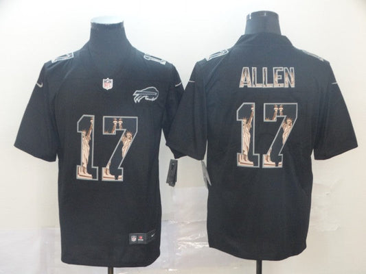 Men's Buffalo Bills #17 Josh Allen Black Alternate Player Game Jerseys