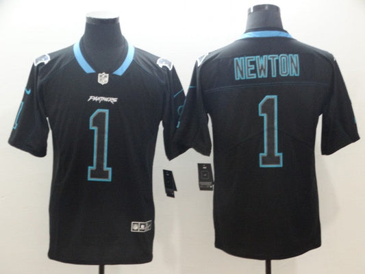 Men's Carolina Panthers #1 Cam Newton Black Game Player Jerseys