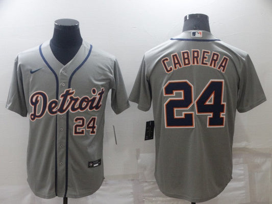 Men's Detroit Tigers Miguel Cabrera #24 Gray Replica Player Jerseys