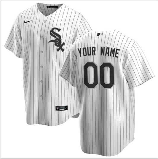Men's Chicago White Sox White Home Replica Custom Jerseys