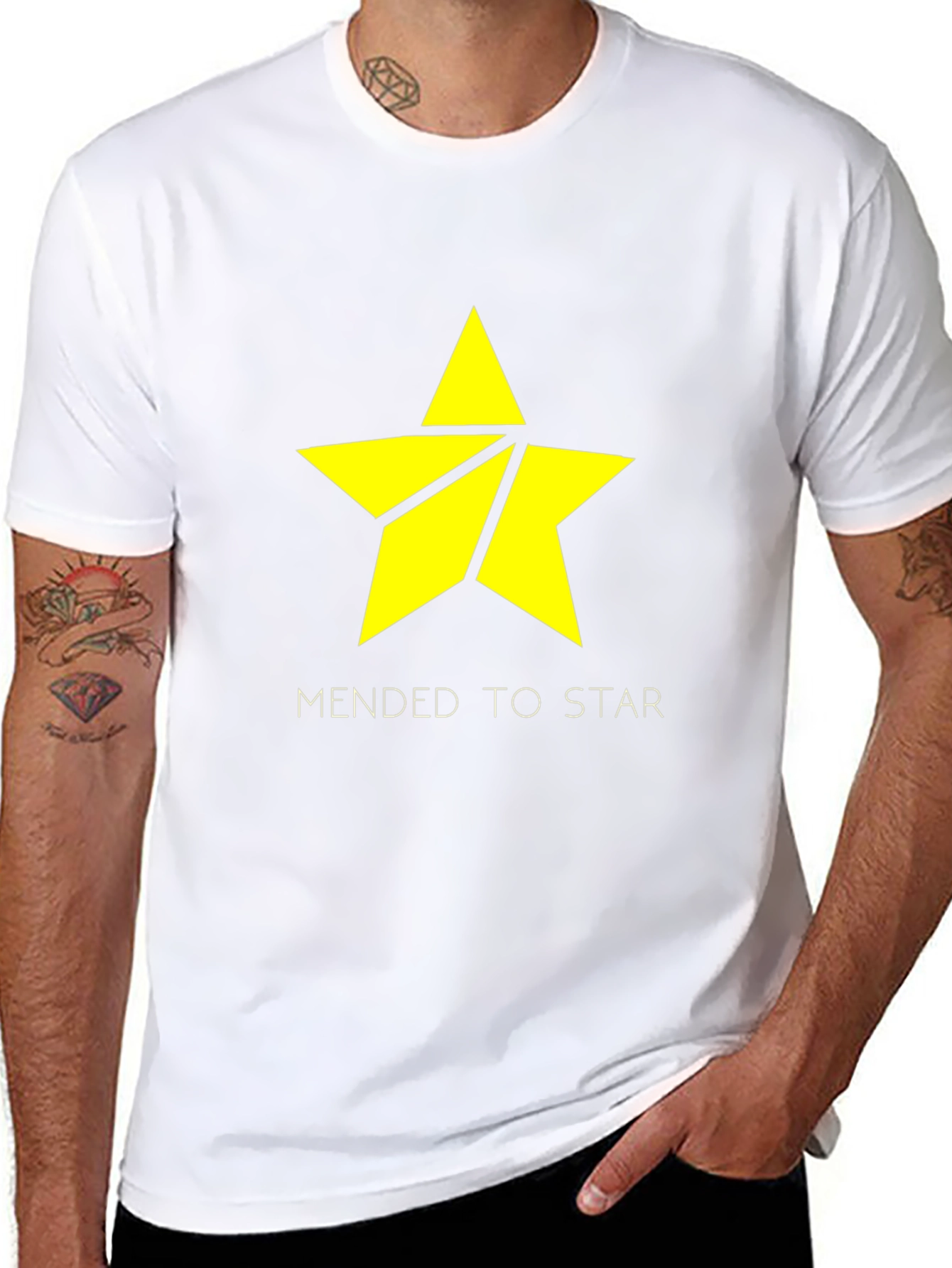 Mended to Star Black Graphic Tee
