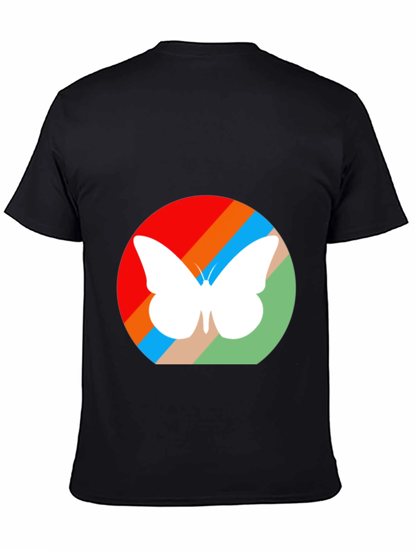 Butterfly Silhouette Graphic Tee - Black