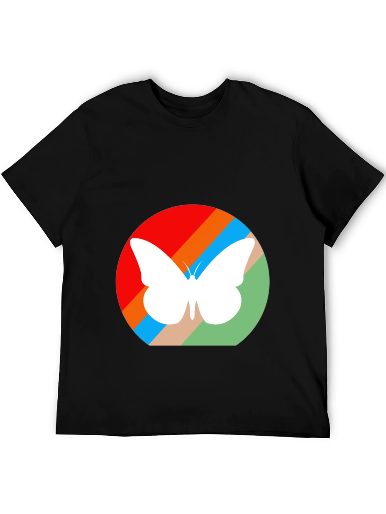 Butterfly Silhouette Graphic Tee - Black