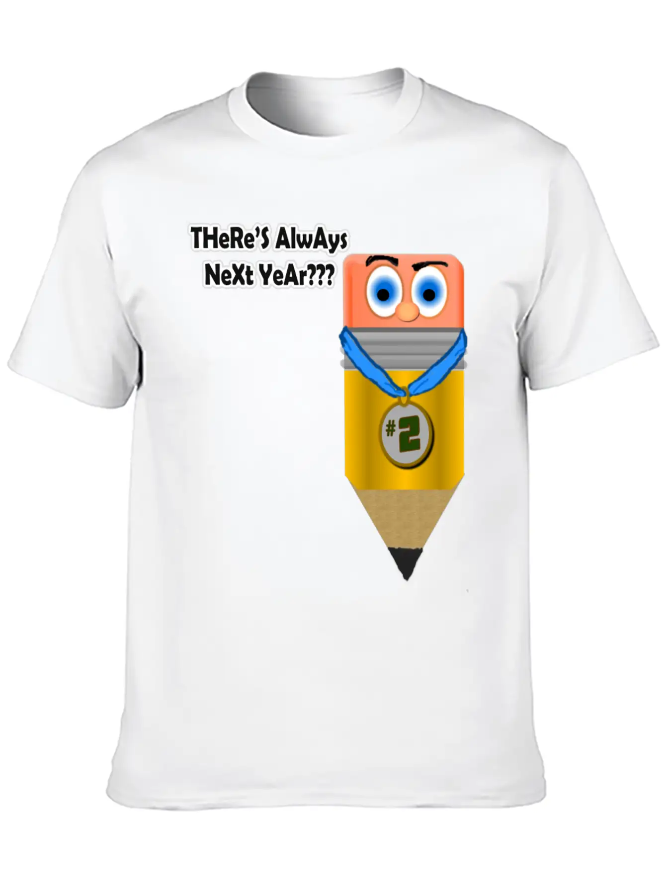 2nd Place Pencil Unisex Short Sleeve Soft Cotton T-Shirt – Casual Everyday Wear