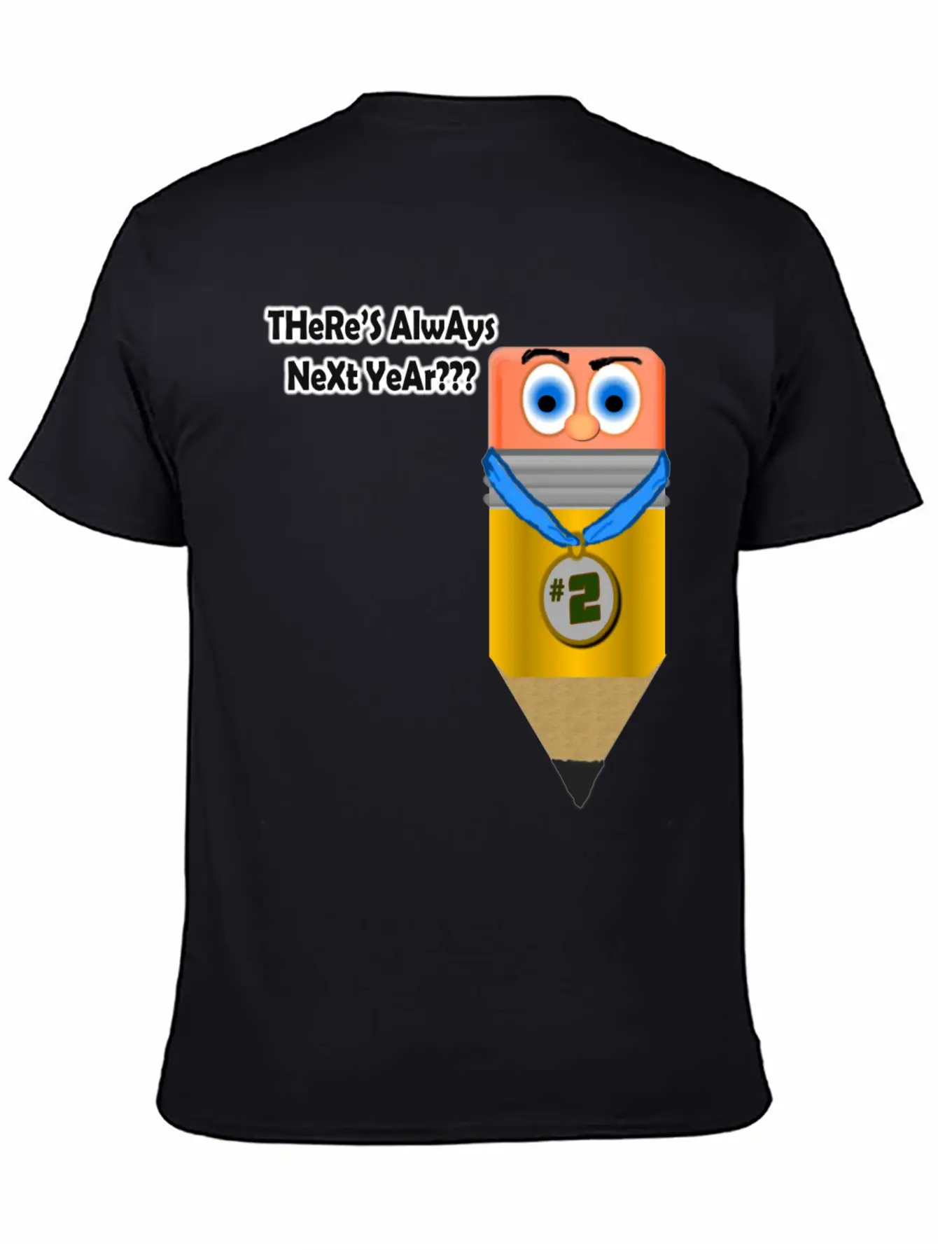 2nd Place Pencil Unisex Short Sleeve Soft Cotton T-Shirt – Casual Everyday Wear