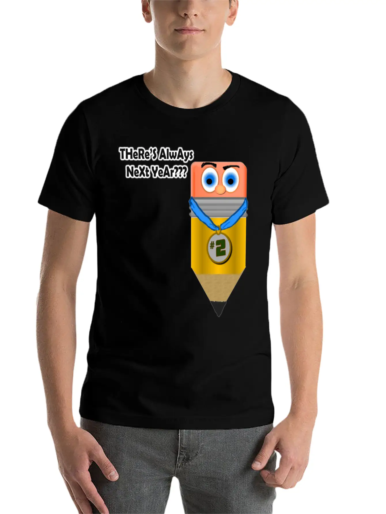 2nd Place Pencil Unisex Short Sleeve Soft Cotton T-Shirt – Casual Everyday Wear