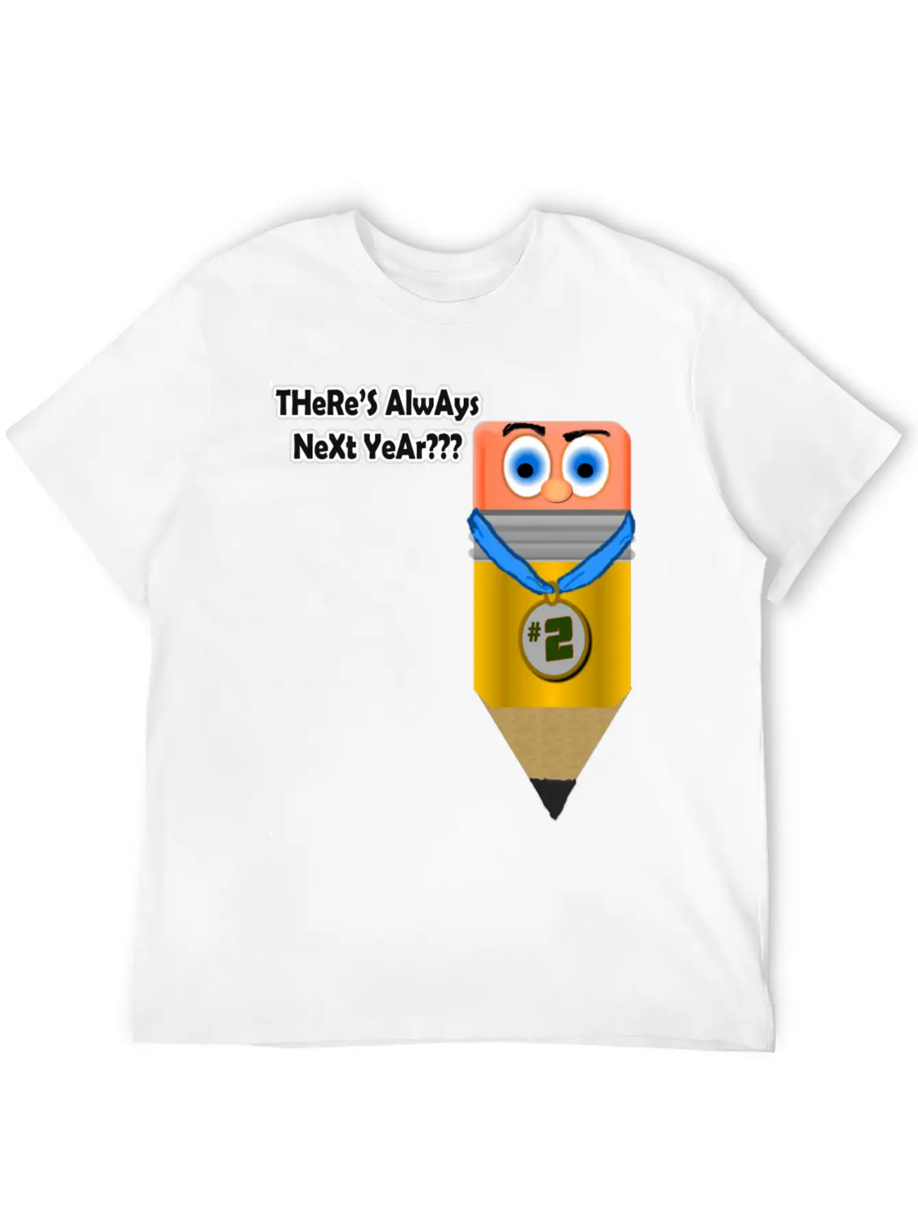 2nd Place Pencil Unisex Short Sleeve Soft Cotton T-Shirt – Casual Everyday Wear
