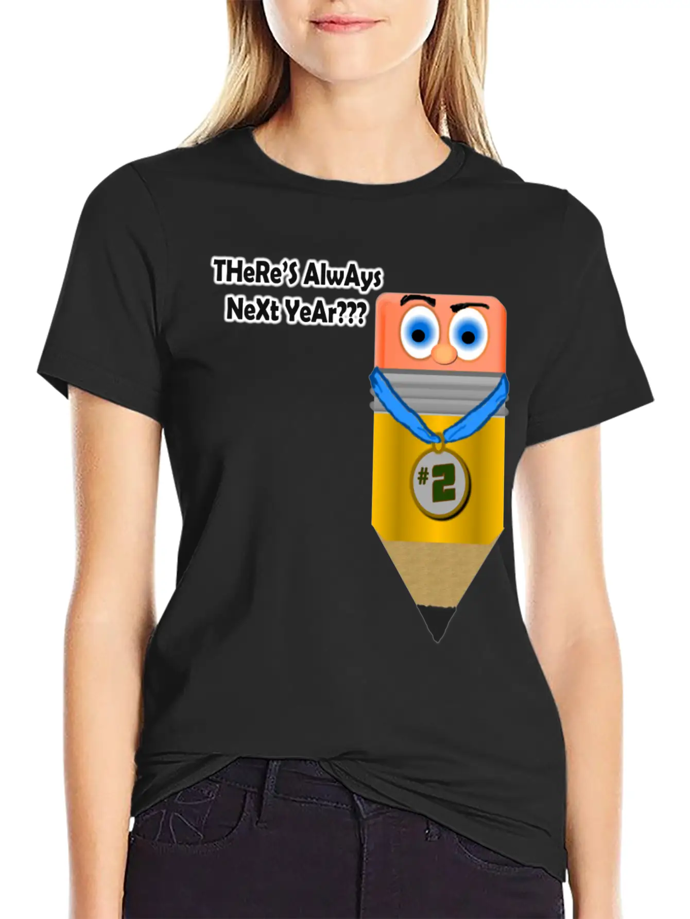 2nd Place Pencil Unisex Short Sleeve Soft Cotton T-Shirt – Casual Everyday Wear