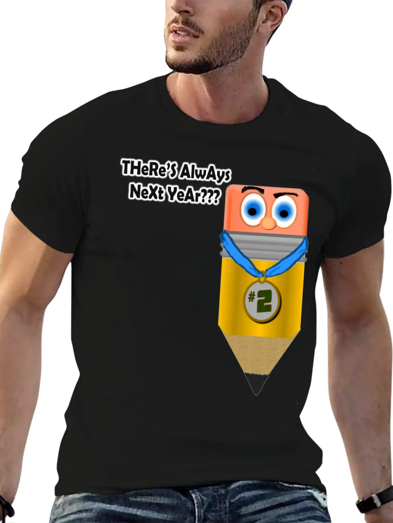 2nd Place Pencil Unisex Short Sleeve Soft Cotton T-Shirt – Casual Everyday Wear