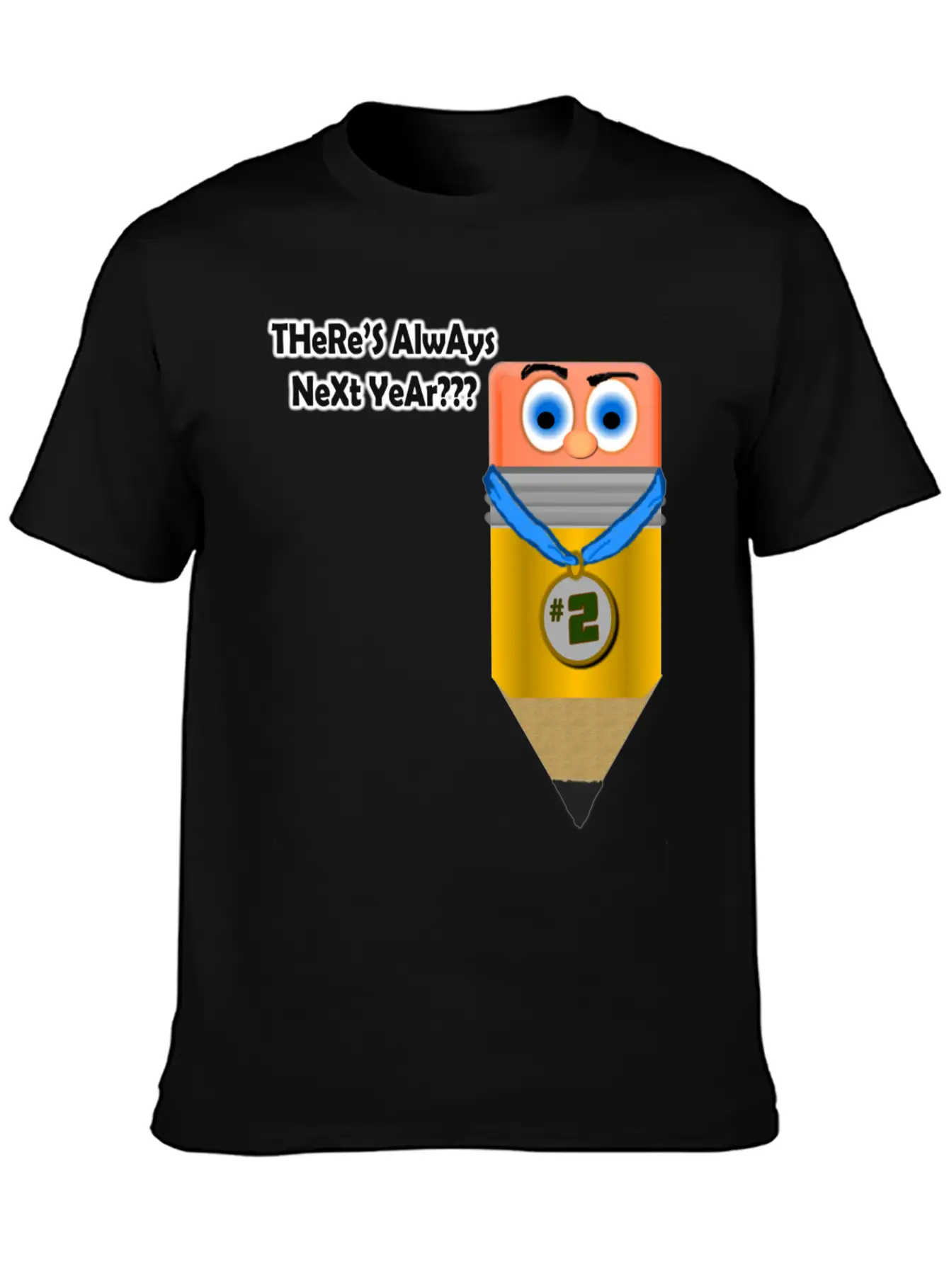 2nd Place Pencil Unisex Short Sleeve Soft Cotton T-Shirt – Casual Everyday Wear