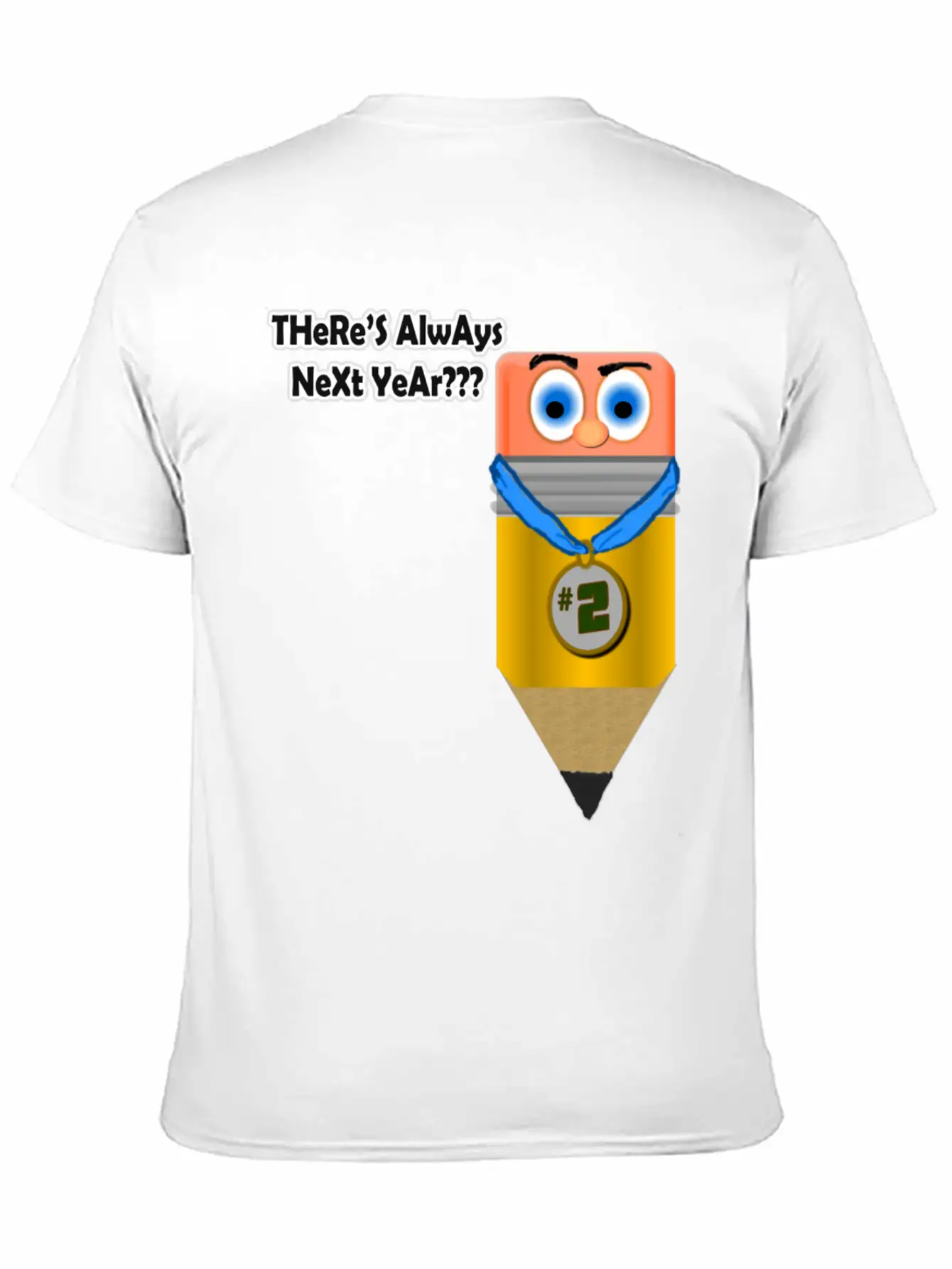 2nd Place Pencil Unisex Short Sleeve Soft Cotton T-Shirt – Casual Everyday Wear