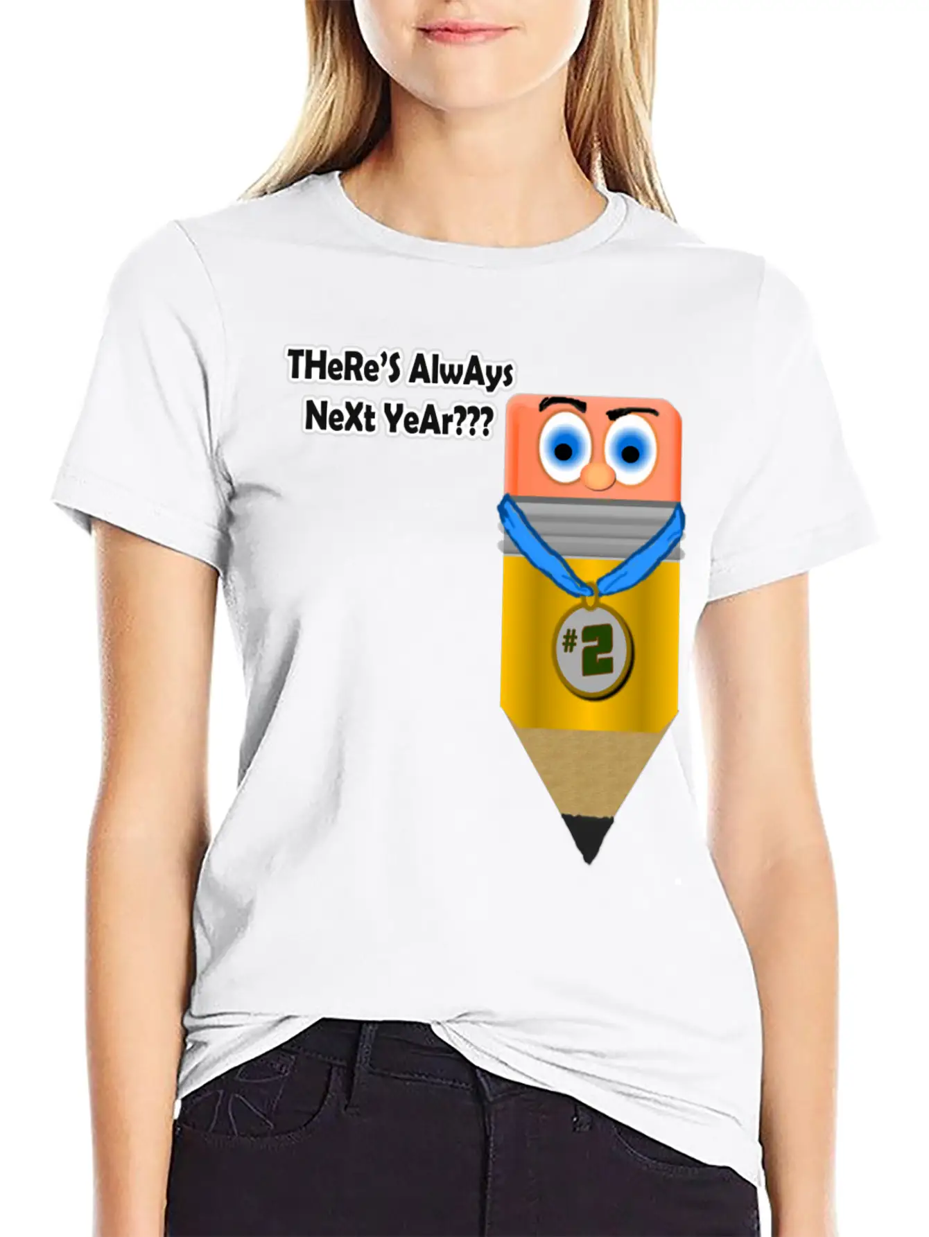 2nd Place Pencil Unisex Short Sleeve Soft Cotton T-Shirt – Casual Everyday Wear