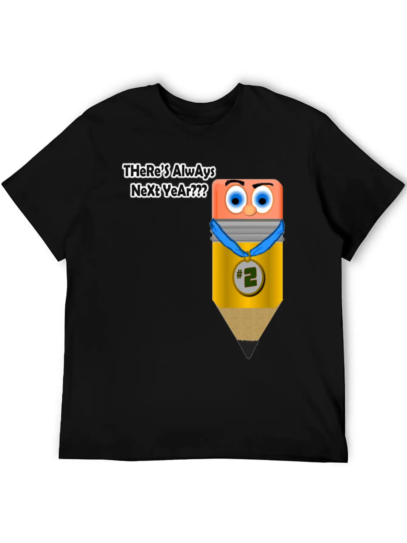 2nd Place Pencil Unisex Short Sleeve Soft Cotton T-Shirt – Casual Everyday Wear