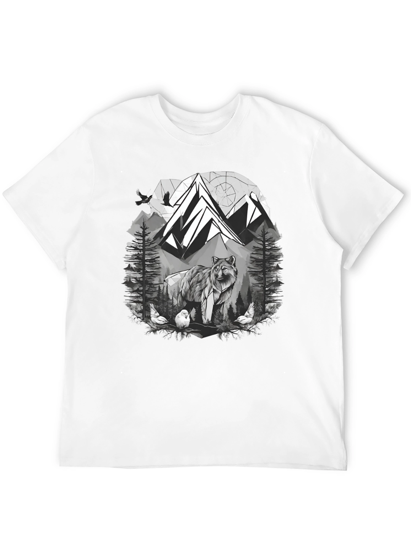 Wolf Mountain Graphic Tee - Nature Lovers T-Shirt
