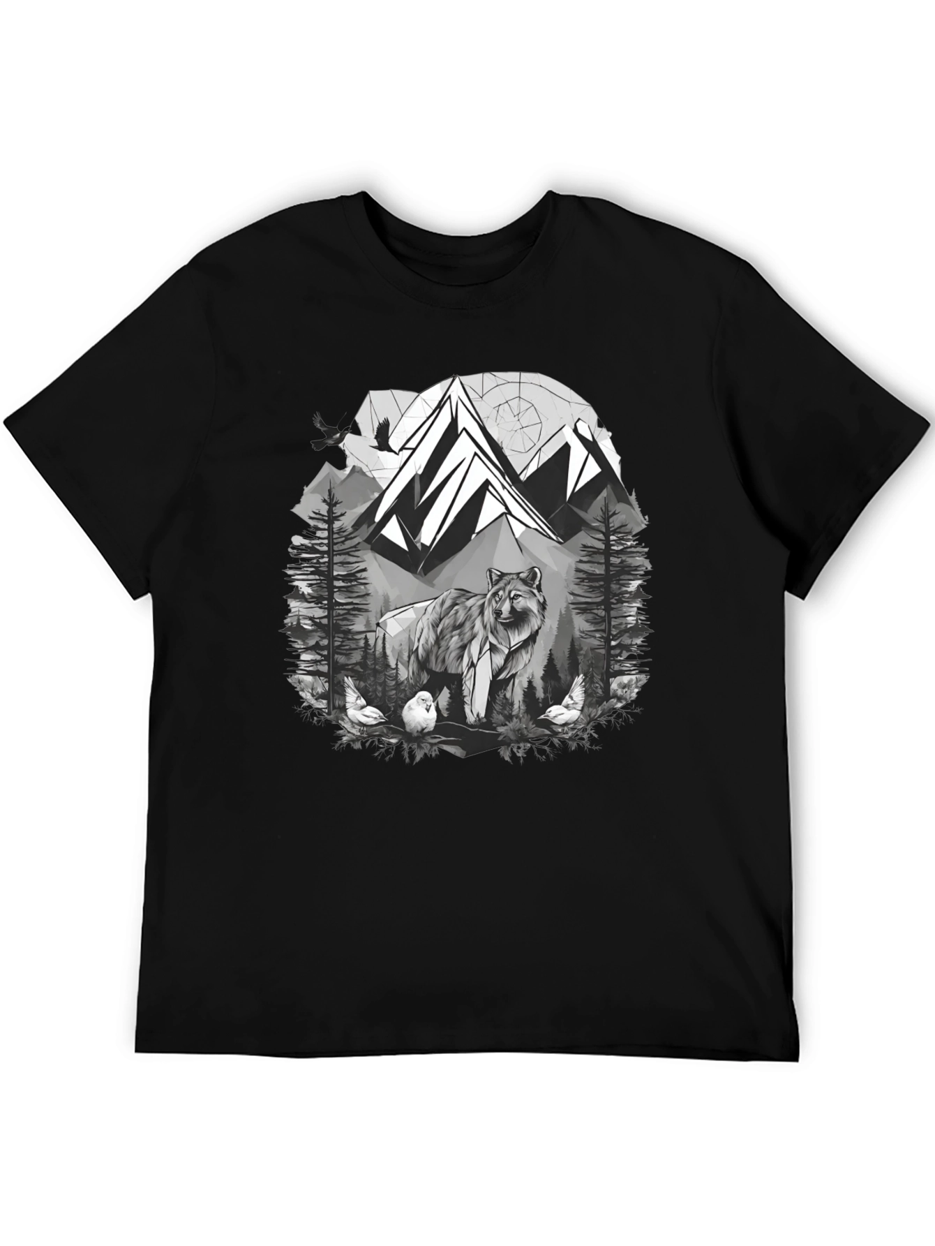 Wolf Mountain Graphic Tee - Nature Lovers T-Shirt