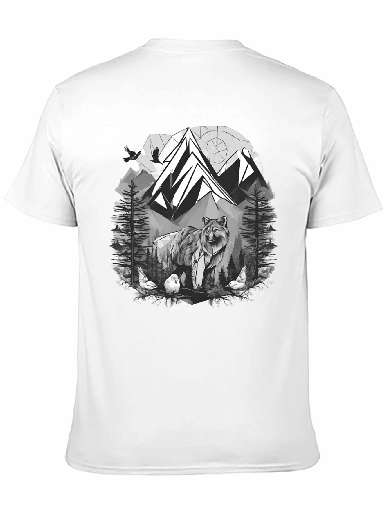 Wolf Mountain Graphic Tee - Nature Lovers T-Shirt