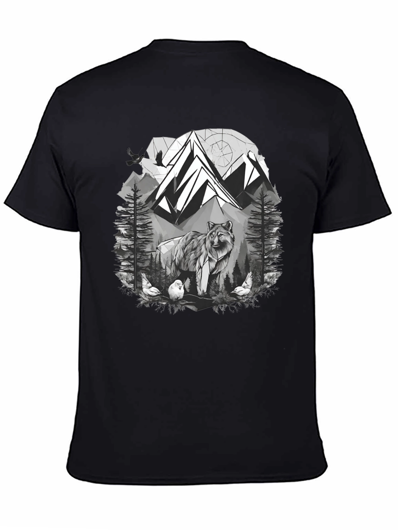 Wolf Mountain Graphic Tee - Nature Lovers T-Shirt