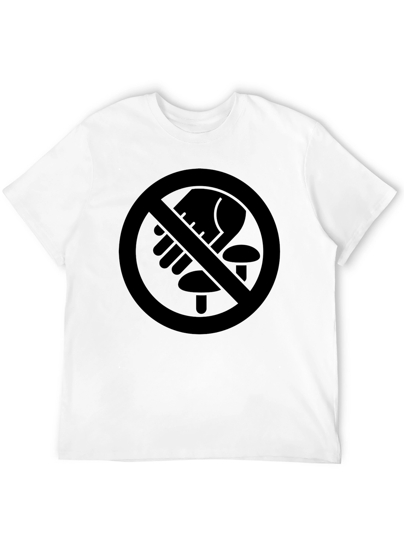 No Mushroom Foraging Tee - Black Graphic T-Shirt
