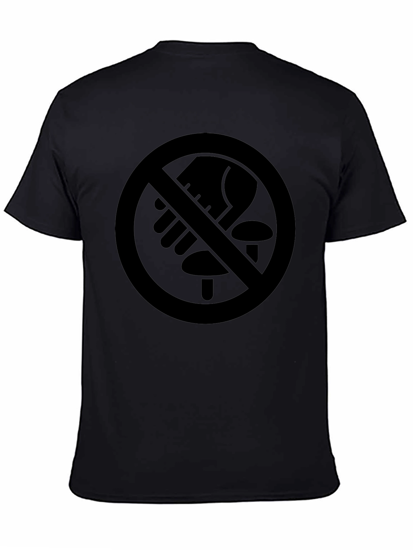 No Mushroom Foraging Tee - Black Graphic T-Shirt